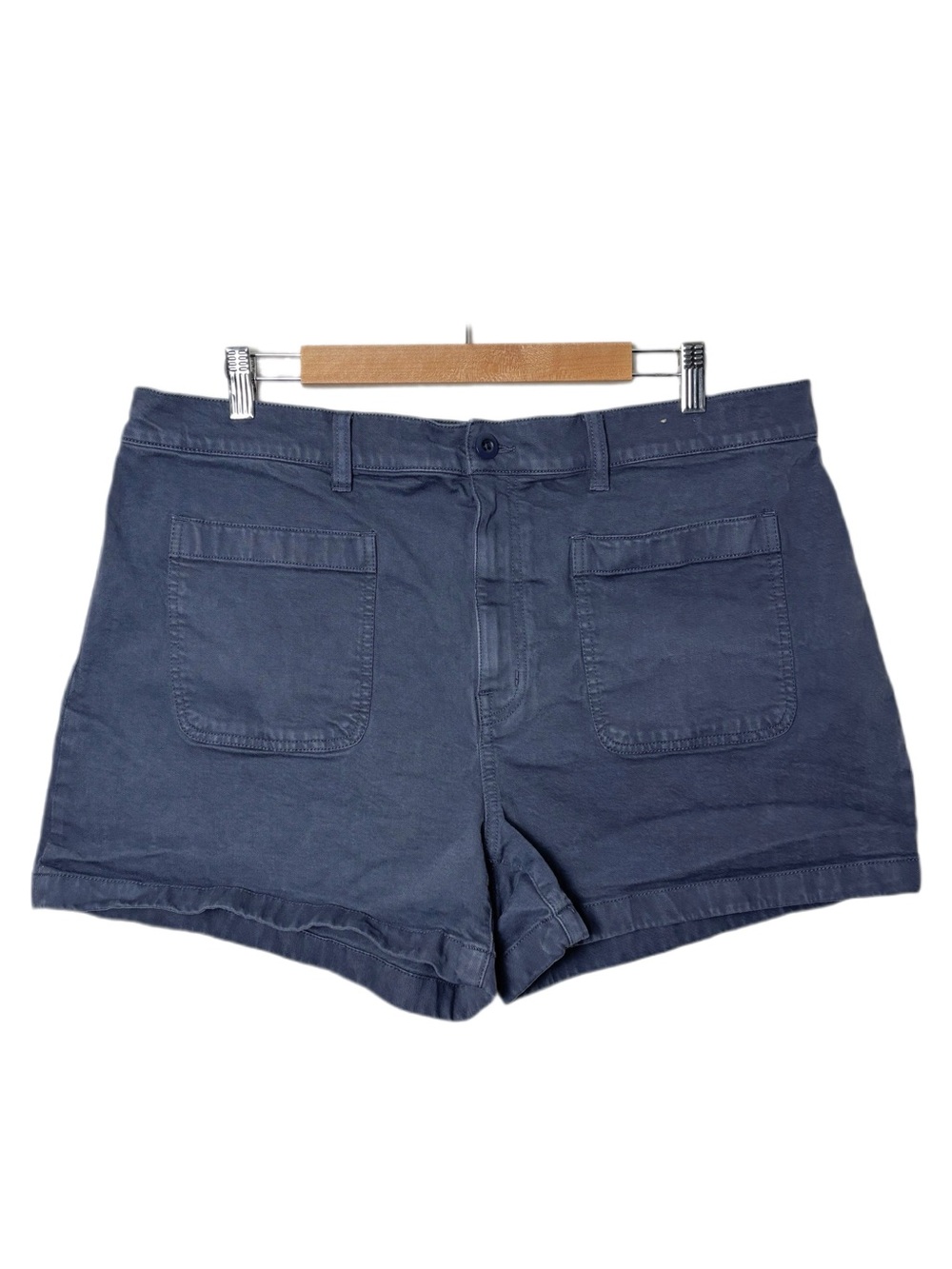Madewell The Emmett Short Garment Dye Ink Blue Patch Pocket Edition Women's 33